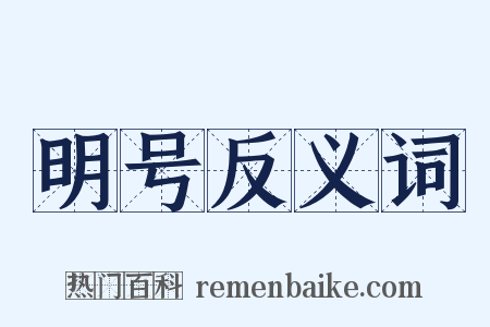 明号反义词是什么意思的图片